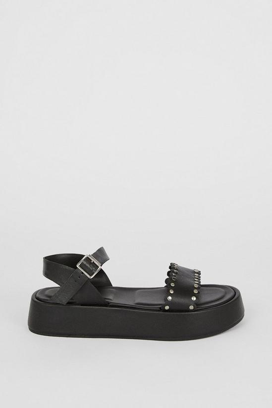 Oasis Leather Scallop Flatform Sandals 2