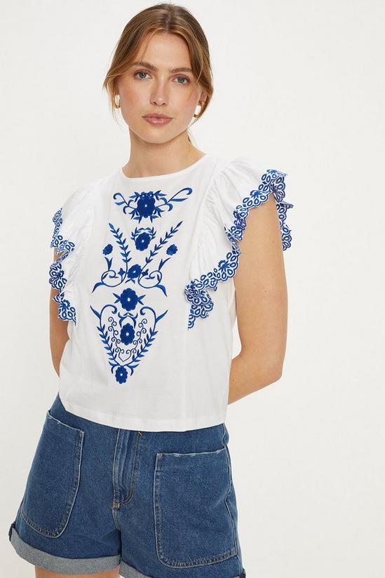 Oasis Embroidered Ruffle Tassel Top 2