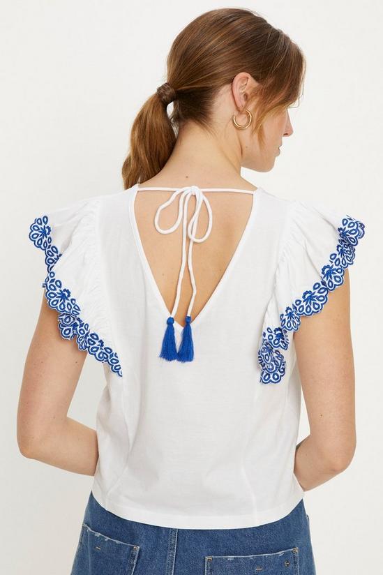 Oasis Embroidered Ruffle Tassel Top 3