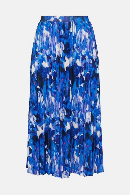 Oasis Slinky Jersey Abstract Pleated Midi Skirt 4