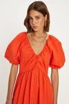 Oasis Ruched Neck Puff Sleeve Midi Dress thumbnail 2