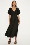 Oasis Ruched Neck Puff Sleeve Midi Dress thumbnail 2