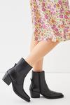 Oasis Real Leather Whipstitch Detail Western Ankle Boot thumbnail 1