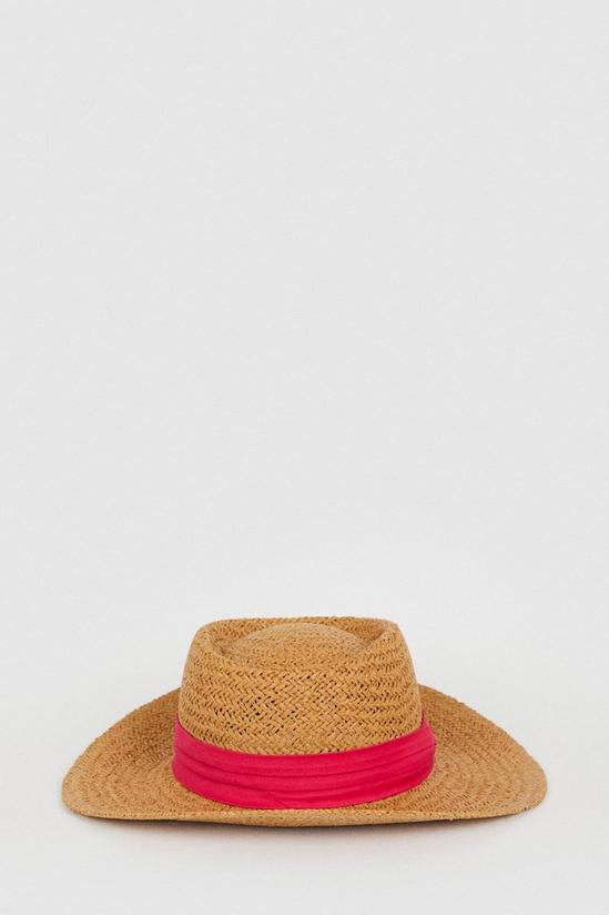 Oasis Fedora Contrast Band Straw Hat 1