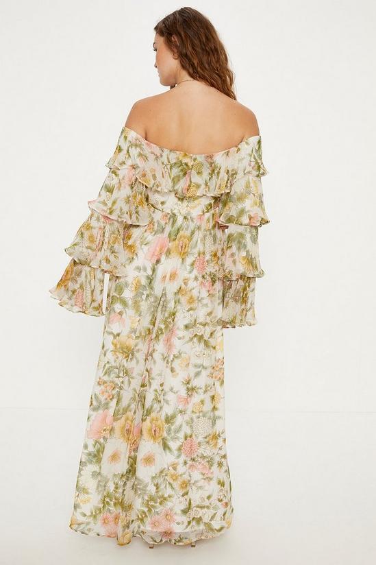 Oasis Soft Floral Chiffon Ruffle Maxi Dress 3