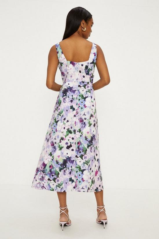 Oasis Ombre Floral Printed Ottoman Twill Midi Dress 3