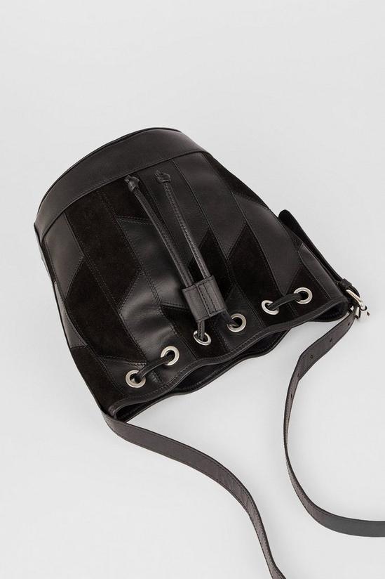Oasis Leather And Suede Patch Detail Bucket Bag 3