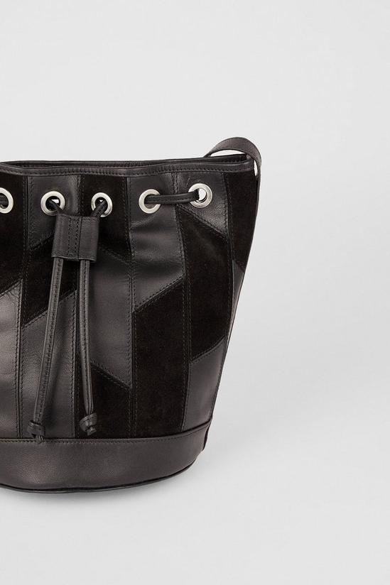 Oasis Leather And Suede Patch Detail Bucket Bag 4