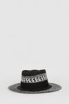 Oasis Woven Detail Contrast Band Fedora Straw Hat thumbnail 1