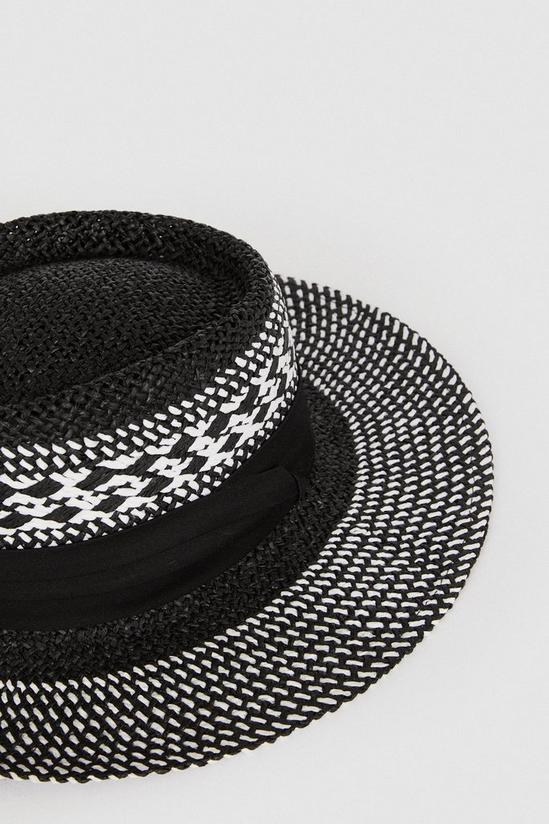 Oasis Woven Detail Contrast Band Fedora Straw Hat 2