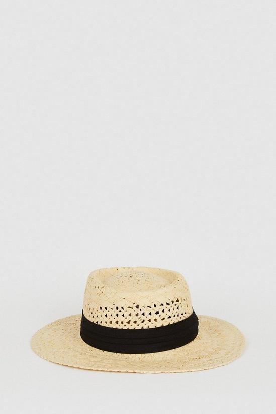 Oasis Contrast Band Fedora Straw Hat 1