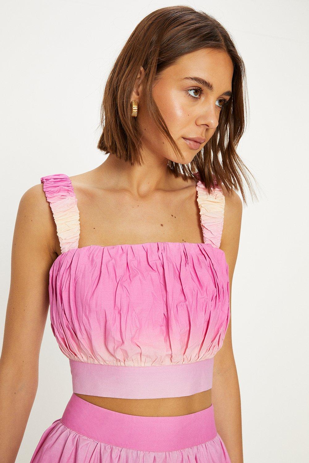 Tie Dye Ruched Strappy Top