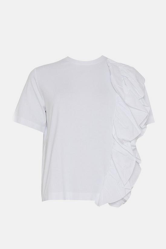 Oasis Poplin Ruffle Cotton Boxy T-shirt 4