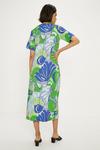 Oasis Cotton Leafy Floral Seam Detail Midi Trapeze Dress thumbnail 3