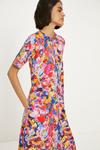 Oasis Cotton Bright Floral Seam Detail Midi Trapeze Dress thumbnail 1