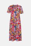 Oasis Cotton Bright Floral Seam Detail Midi Trapeze Dress thumbnail 4