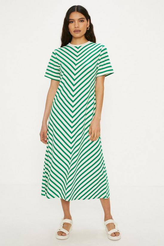 Oasis Cotton Stripe Aline Midi Dress 1