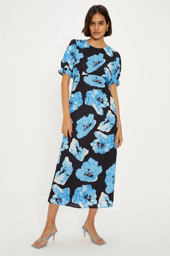 Oasis Short Sleeve Printed Midi Tea Dress 1