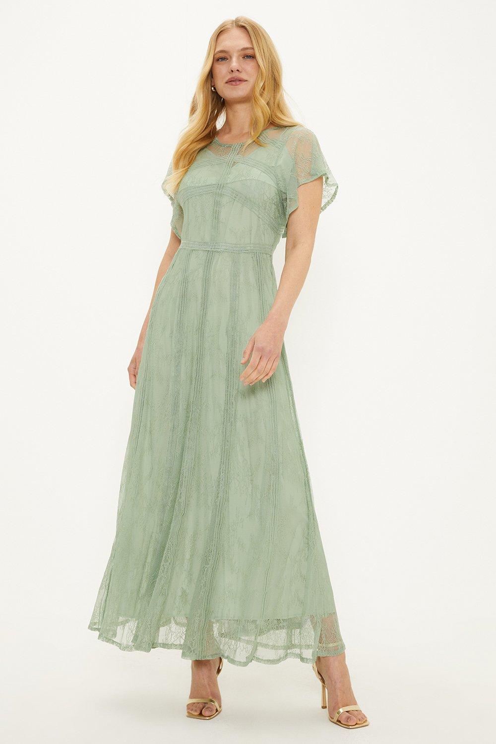 Premium Delicate Lace Maxi Bridesmaids Dress