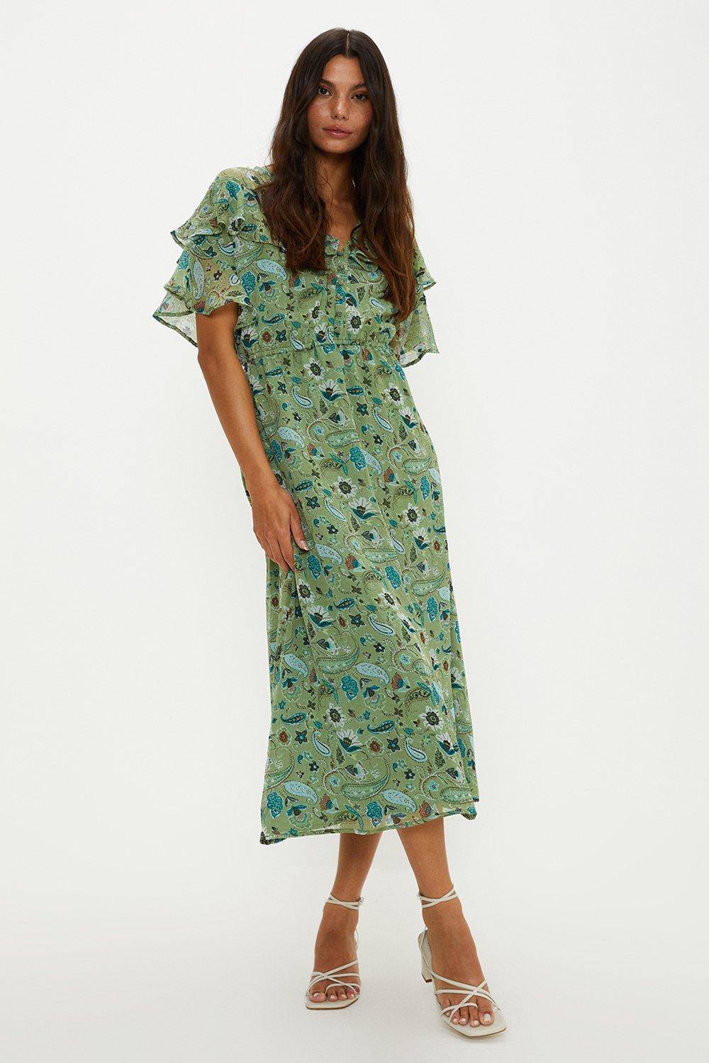 Oasis green 2024 dress sale
