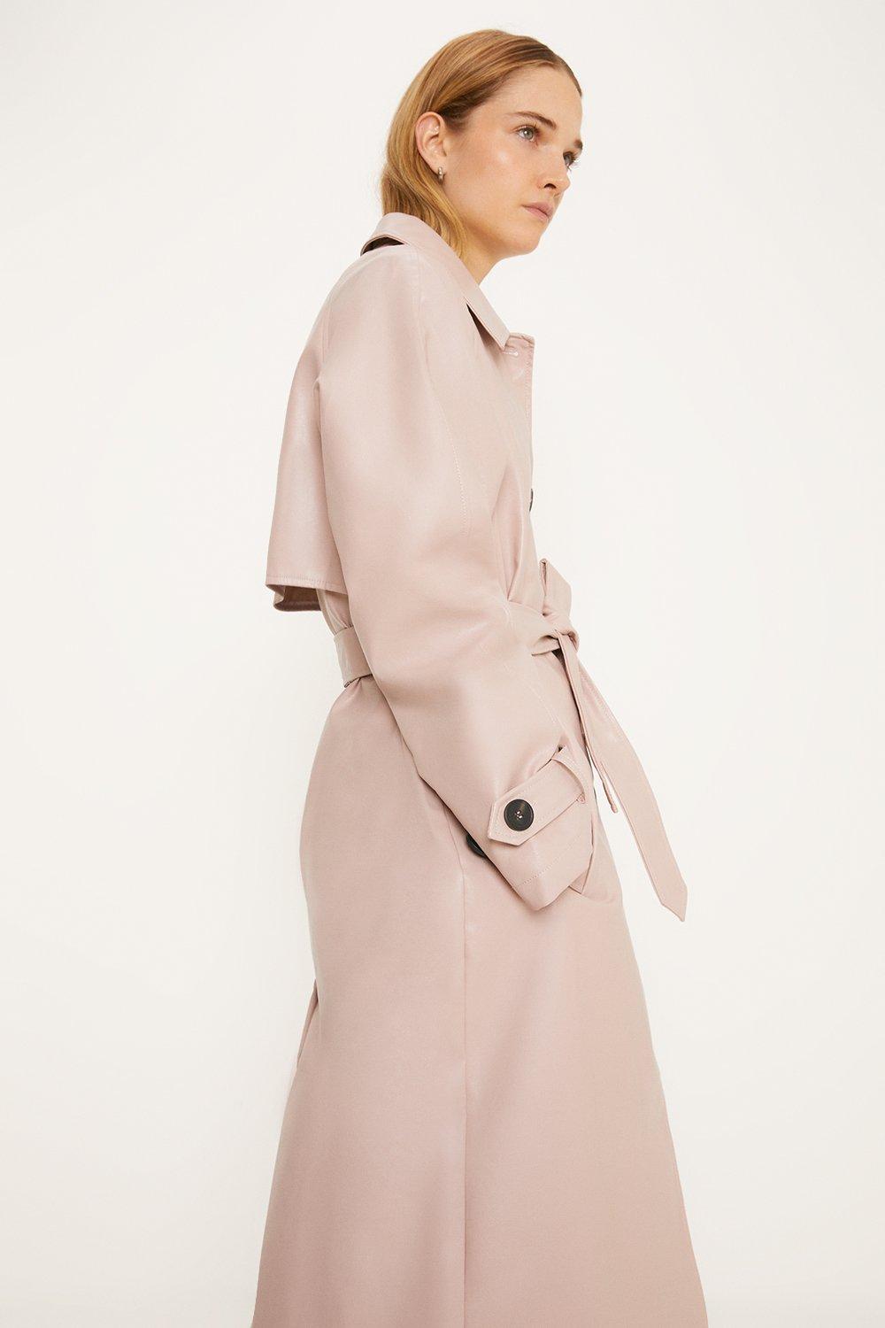 Dusty pink cheap trench coat