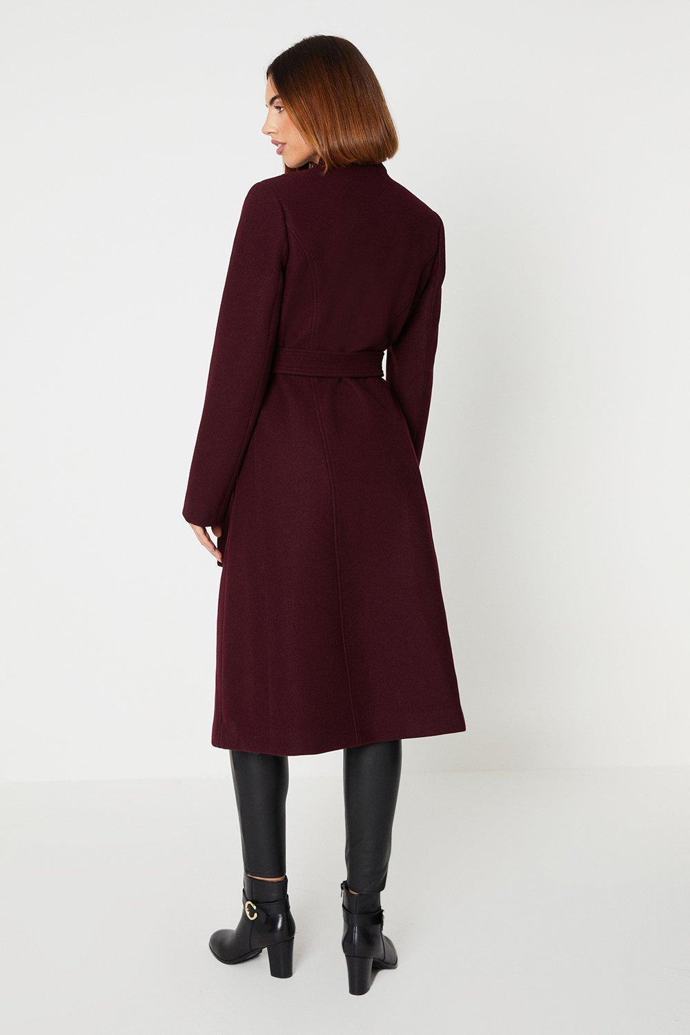 Jackets Coats Belted Button Through Midi Wrap Coat Oasis
