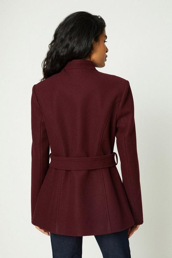 Oasis Petite Belted Button Through Short Wrap Coat 3