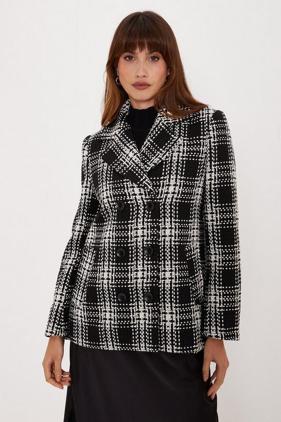 Oasis Textured Check Peacoat 1