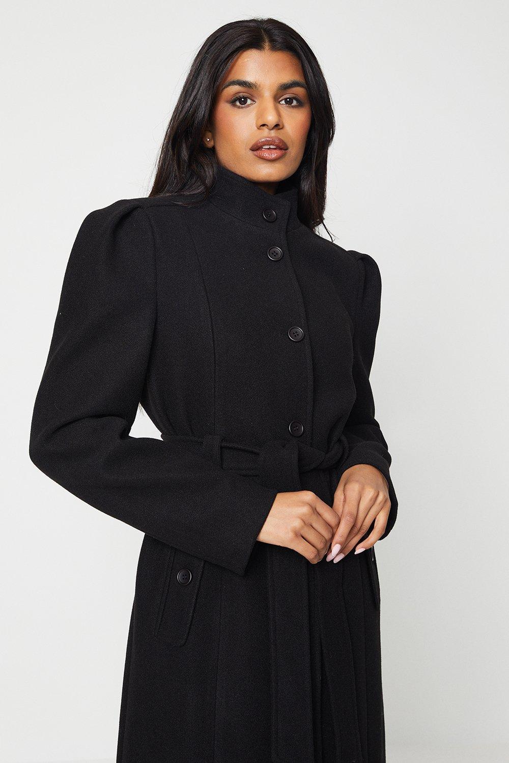 Funnel neck outlet coat petite