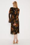 Oasis Dark Floral Silk Mix Belted Wrap Midi Dress thumbnail 3