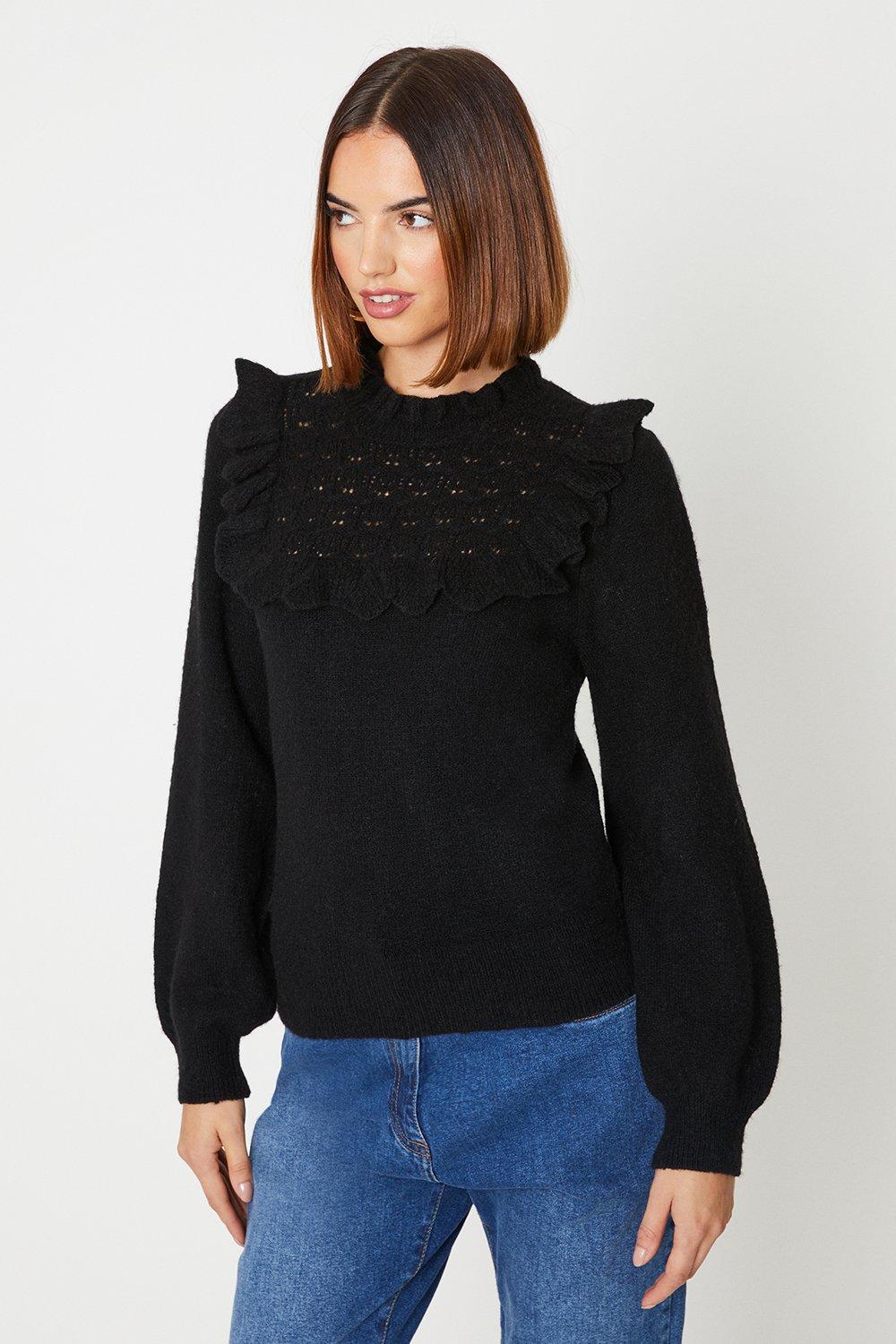 Black hotsell frill jumper