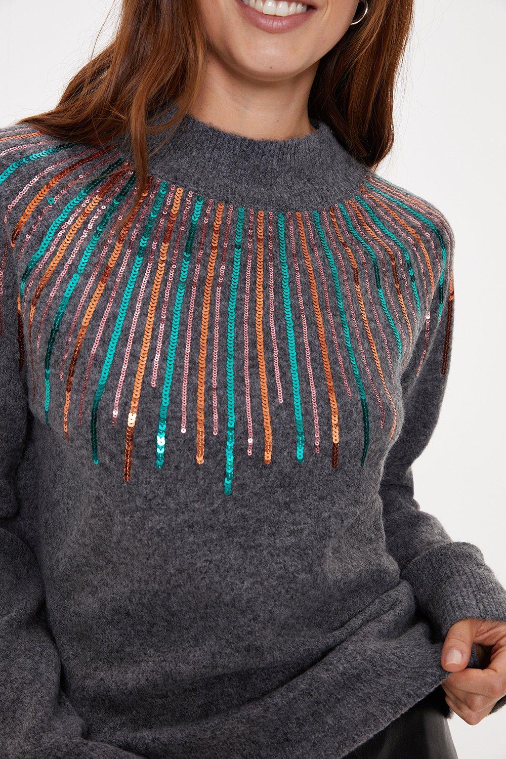 Oasis ava shop sequin yarn jumper