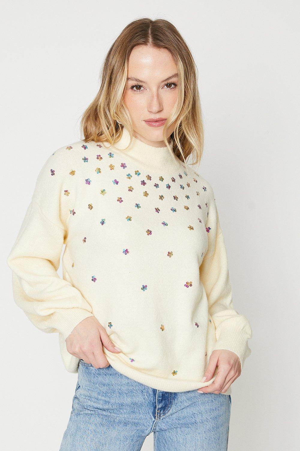 Sequin Ombre Jumperivory
