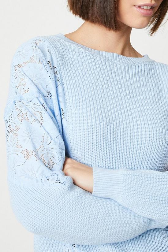 Oasis Lace Insert Ribbed Sweater 4