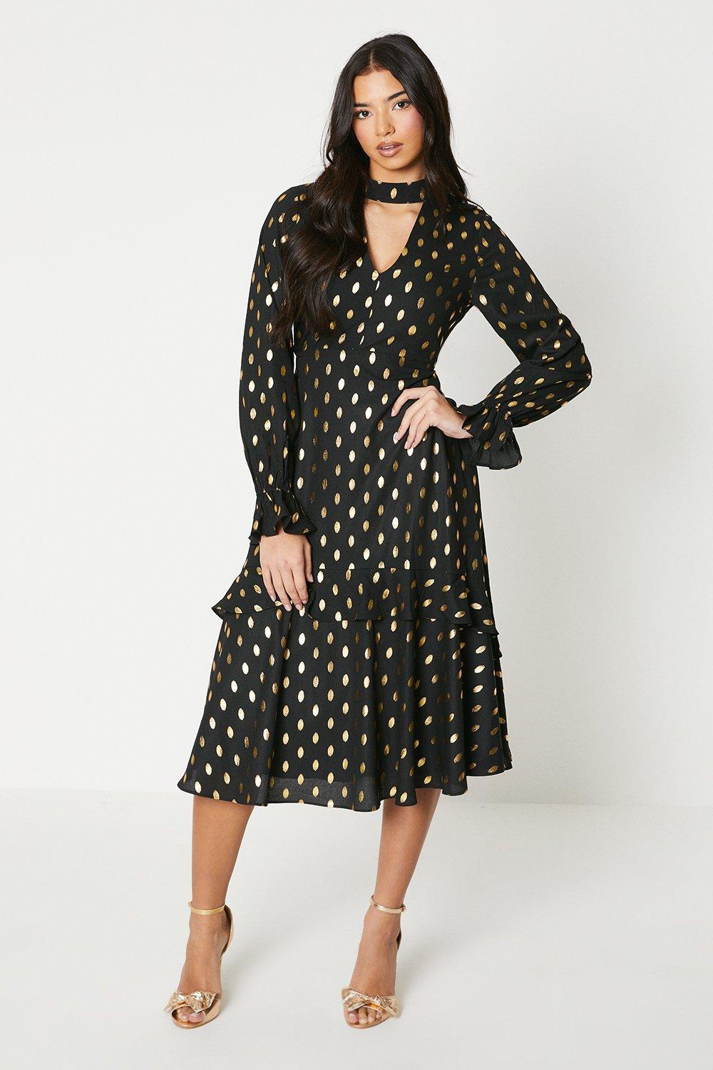 Oasis black polka outlet dot dress