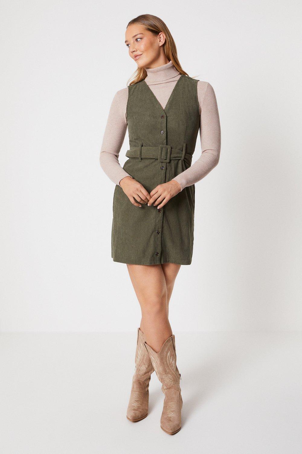 Khaki pinafore hotsell