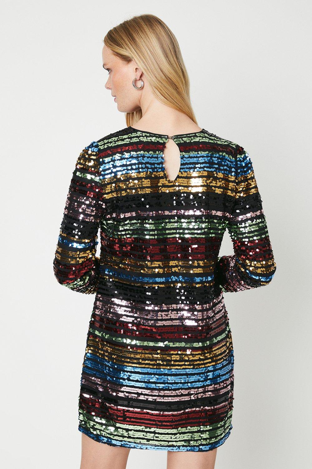 Rainbow boucle hot sale shift dress