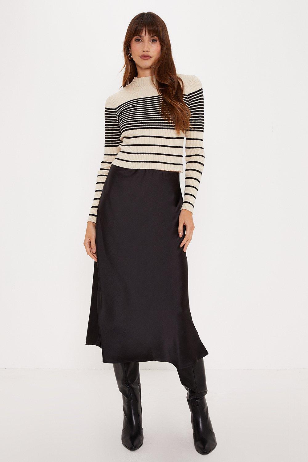 Oasis rib 2024 bias cut skirt