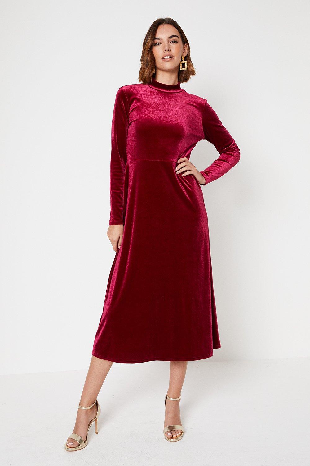 Oasis rose shop velvet dress