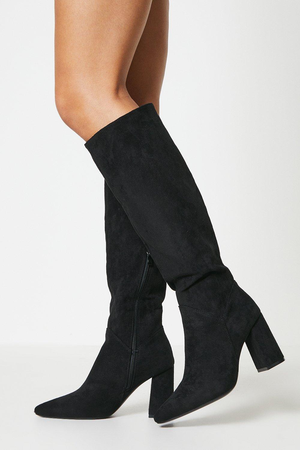 Jemima High Block Heel Pointed Knee Boots