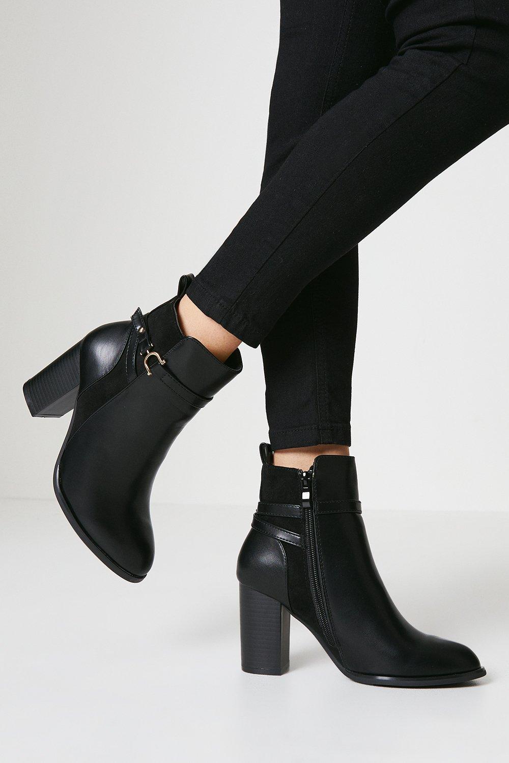 Black strap best sale ankle boots