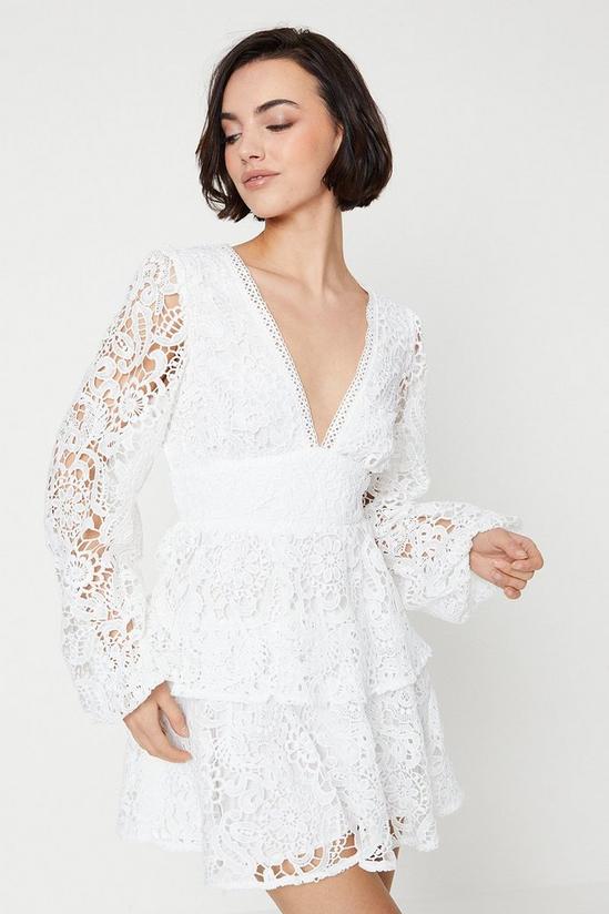 Oasis Occasion Lace Tiered Mini Dress 1