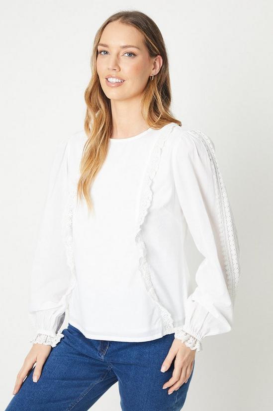 Oasis Broderie Ruffle Detail Blouse 1