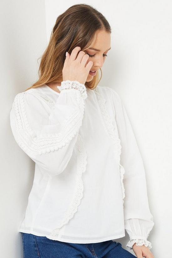 Oasis Broderie Ruffle Detail Blouse 2