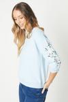 Oasis Floral Embroidered Short Sleeve Sweatshirt thumbnail 1