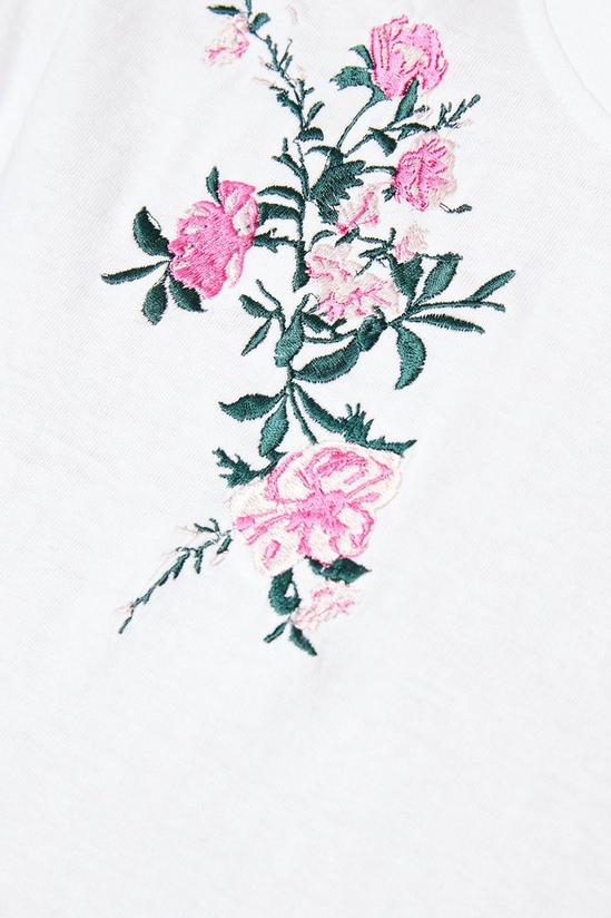 Oasis Floral Embroidered Gathered Sleeve Tshirt 5