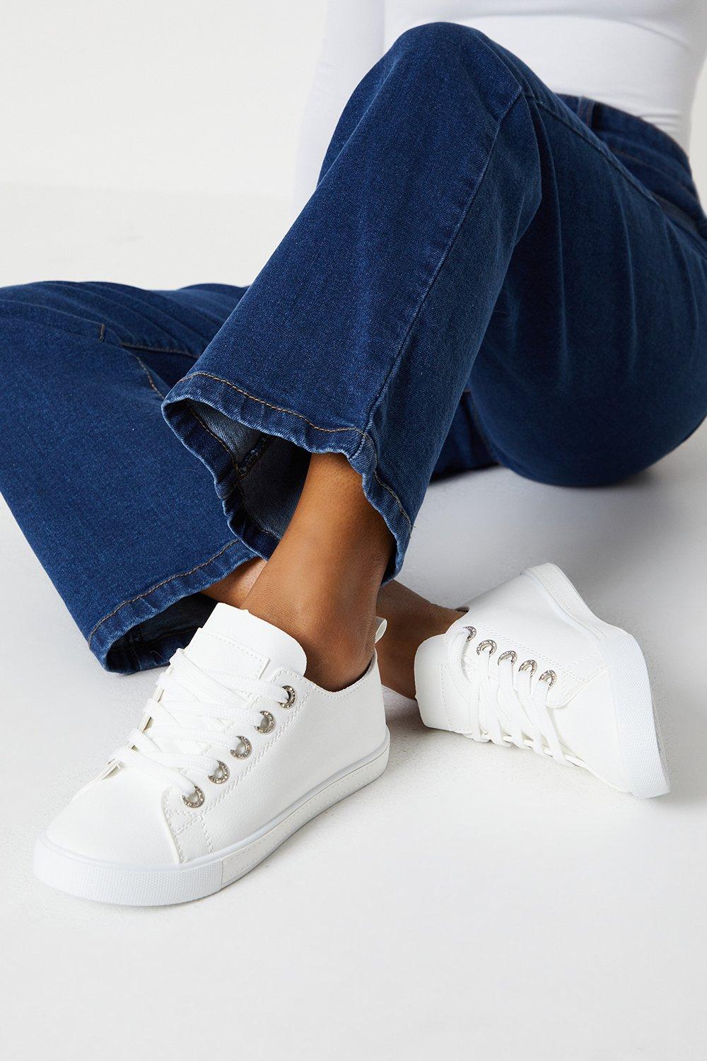 eyelet lace up sneakers