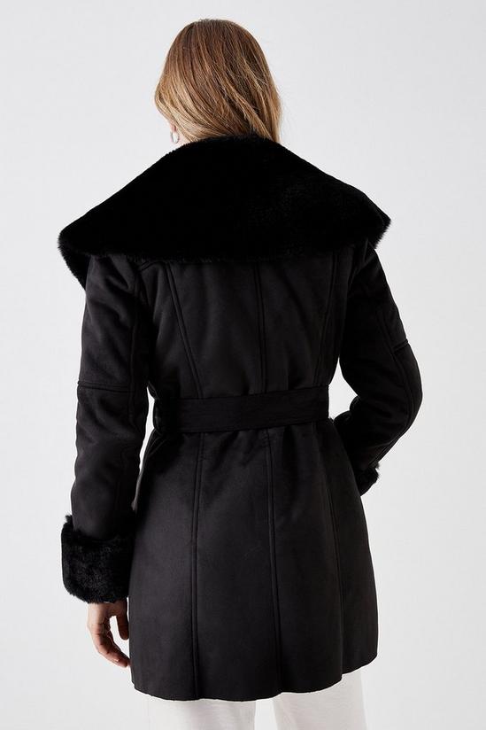 Jackets & Coats | Faux Shearling Collar Belted Short Coat | Coast