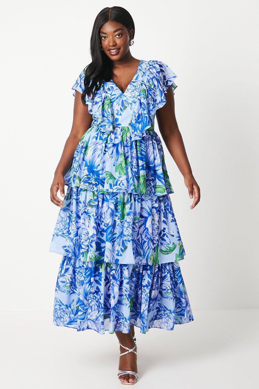 Dresses | Plus Size Tiered Georgette Maxi Dress | Coast