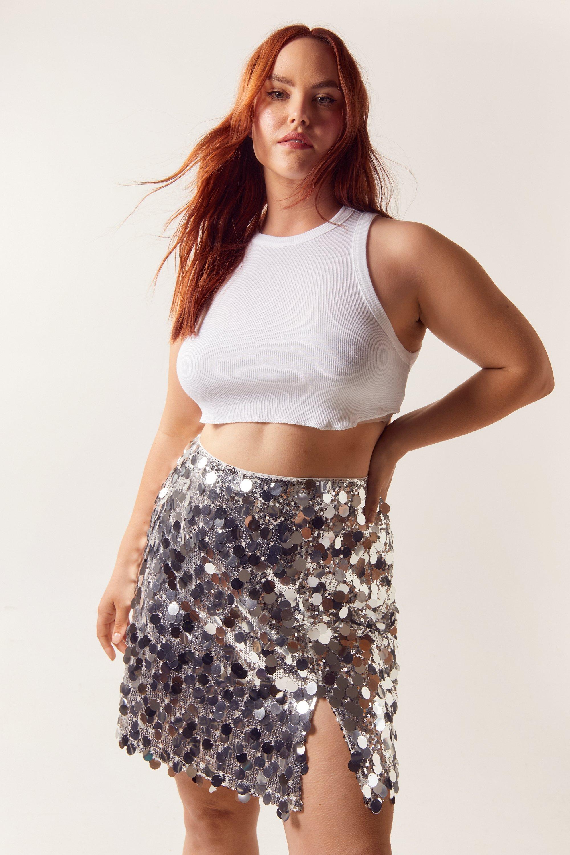 Plus size shop sequin skirt xl